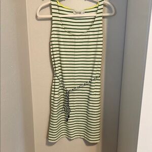 Boden White and Green Tie Front Mini Sundress